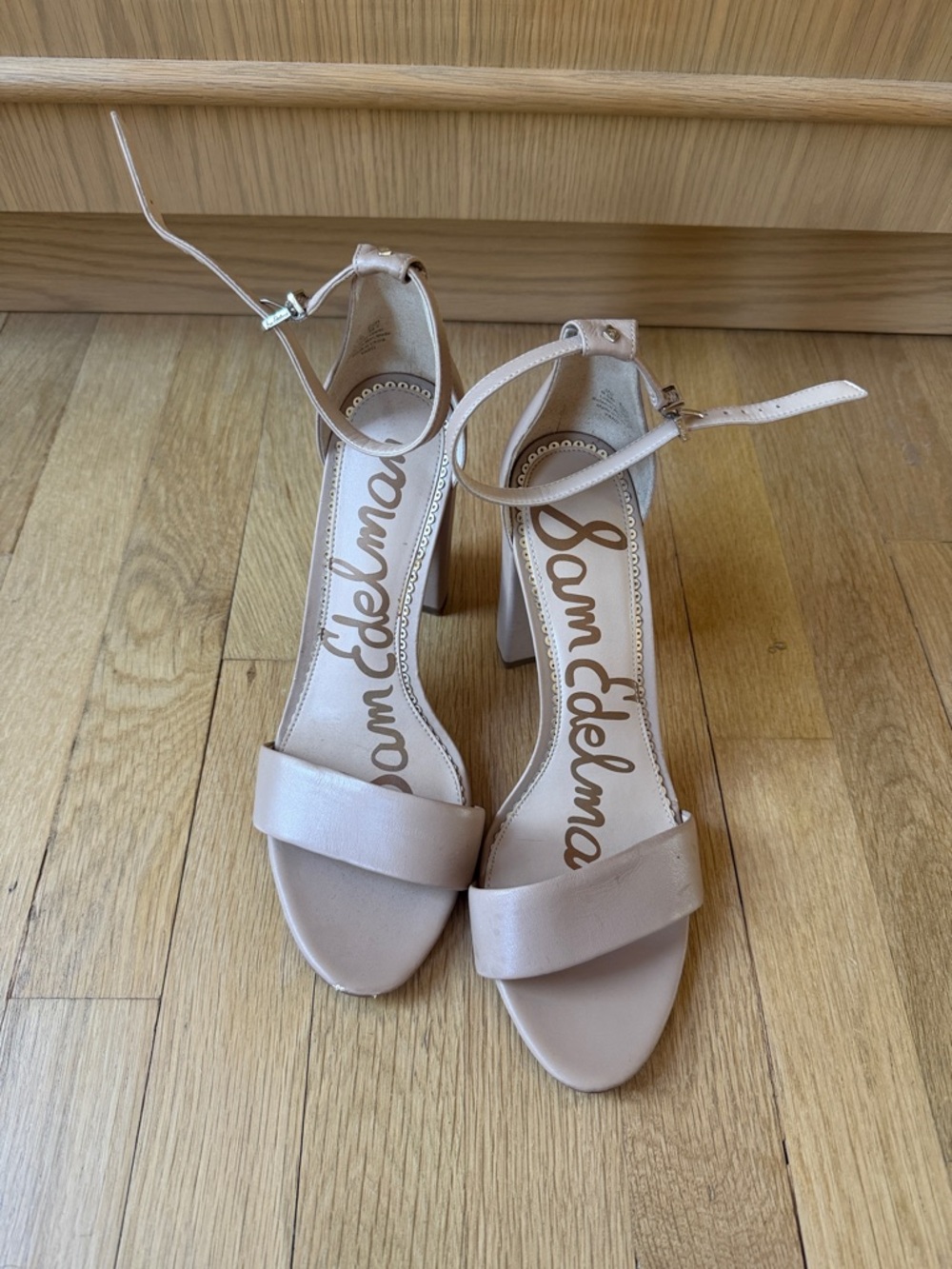 Sam Edelman Blush Ankle-Strap Block Heels